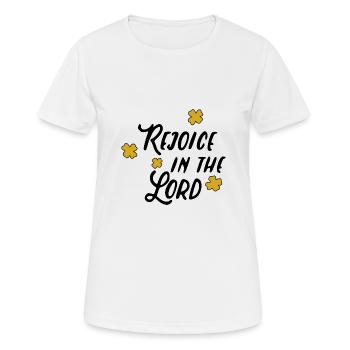 Rejoice in the Lord - Women's Breathable T-Shirt - white - Front - AI Model Female 172 dark (172cm)