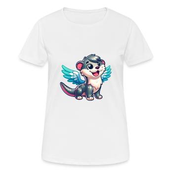 Otter as angel with wings Water rat - Women's Breathable T-Shirt - white - Front - AI Model Female 172 dark (172cm)