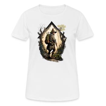 Abenteurer unterwegs - Frauen T-Shirt atmungsaktiv - Weiß - Vorne - AI Model Female 172 dark (172cm)