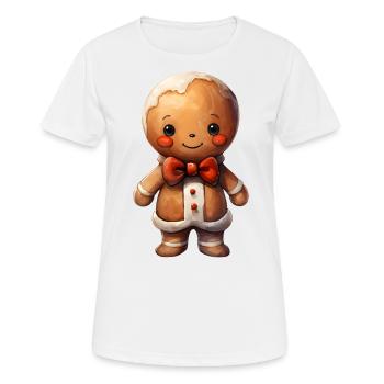 Lebkuchenmann - Frauen T-Shirt atmungsaktiv - Weiß - Vorne - AI Model Female 172 dark (172cm)