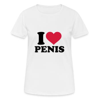 I love Penis - T-shirt respirant Femme - blanc - Devant - AI Model Female 172 dark (172cm)