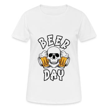 JOURNÉE DE LA BIÈRE - T-shirt respirant Femme - blanc - Devant - AI Model Female 172 dark (172cm)