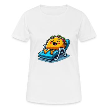 Summer Taco on the Beach Sun Lounger - Women's Breathable T-Shirt - white - Front - AI Model Female 172 dark (172cm)
