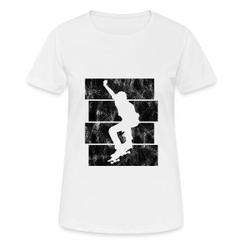 Skateboarder Skateboard Skater Skate Skateing - Women's Breathable T-Shirt - white - Front - AI Model Female 172 dark (172cm)