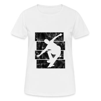 Skateboard Skateboarder Skater Skate Skateing - T-shirt respirant Femme - blanc - Devant - AI Model Female 172 dark (172cm)