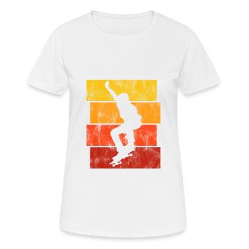 Skateboard Skateboarder Skater Skate Skateing - T-shirt respirant Femme - blanc - Devant - AI Model Female 172 dark (172cm)