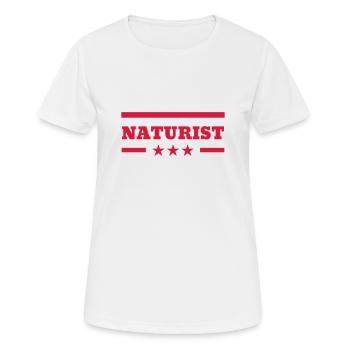 Naturisme / Naturiste / Nudisme / Nudiste - T-shirt respirant Femme - blanc - Devant - AI Model Female 172 dark (172cm)