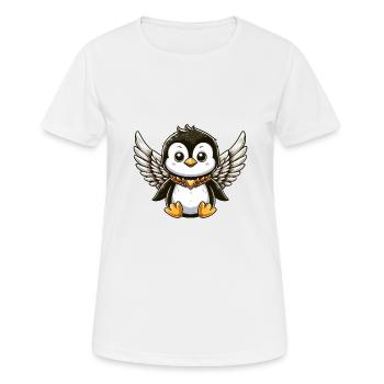 Süßer Pinguin Engel Comic Design - Frauen T-Shirt atmungsaktiv - Weiß - Vorne - AI Model Female 172 dark (172cm)