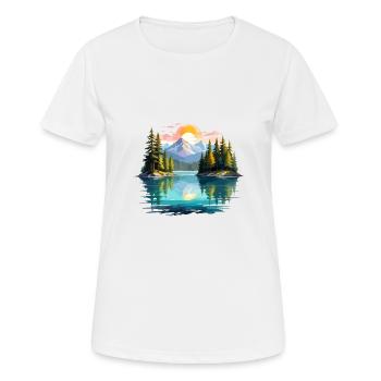 Ruhige Landschaft Ruhig Beschauliche Natur Im Freien - Frauen T-Shirt atmungsaktiv - Weiß - Vorne - AI Model Female 172 dark (172cm)