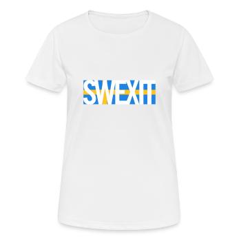 SWEXIT - Frauen T-Shirt atmungsaktiv - Weiß - Vorne - AI Model Female 172 dark (172cm)