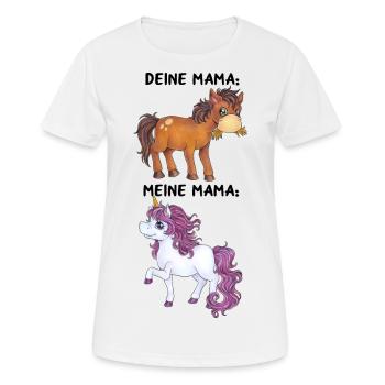 Meine Mama ist ein Einhorn Muttertag Geschenkidee - Frauen T-Shirt atmungsaktiv - Weiß - Vorne - AI Model Female 172 dark (172cm)