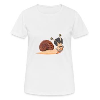 Retro Disco Hippie Snail with Peace Sign - Women's Breathable T-Shirt - white - Front - AI Model Female 172 dark (172cm)