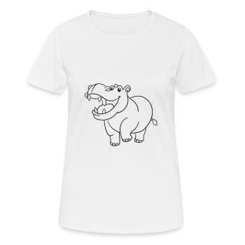 Nilpferd, Flusspferd, Geschenk, Geschenkidee - Frauen T-Shirt atmungsaktiv - Weiß - Vorne - AI Model Female 172 dark (172cm)