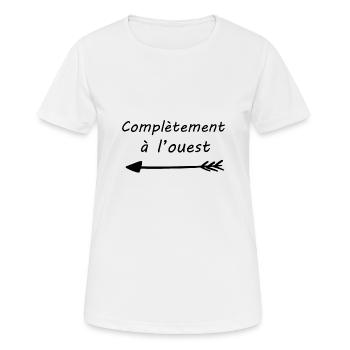 Complètement à l ouest - T-shirt respirant Femme - blanc - Devant - AI Model Female 172 dark (172cm)