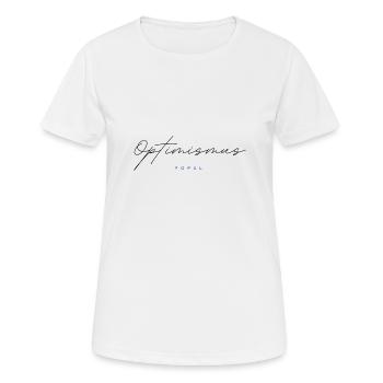 Optimismus Inspirierende Wörter, Trendige T-Shirts - Frauen T-Shirt atmungsaktiv - Weiß - Vorne - AI Model Female 172 dark (172cm)