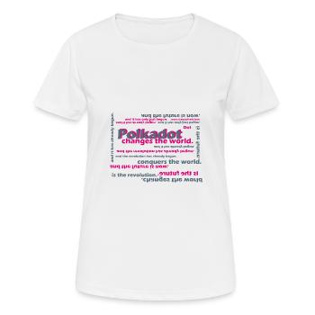 Polkadot Dot DeFi - Frauen T-Shirt atmungsaktiv - Weiß - Vorne - AI Model Female 172 dark (172cm)