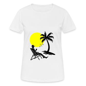 Sommer Relaxen Urlaub - Frauen T-Shirt atmungsaktiv - Weiß - Vorne - AI Model Female 172 dark (172cm)