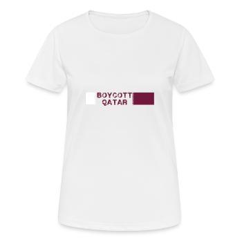 Boycott Qatar, Qatar, Drapeau, Coupe du Monde - T-shirt respirant Femme - blanc - Devant - AI Model Female 172 dark (172cm)
