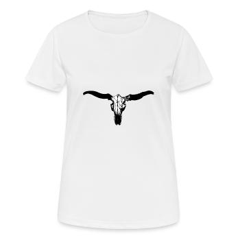 animal skull cattle - Women's Breathable T-Shirt - white - Front - AI Model Female 172 dark (172cm)