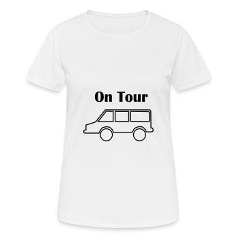 On Tour mit Auto - Frauen T-Shirt atmungsaktiv - Weiß - Vorne - AI Model Female 172 dark (172cm)