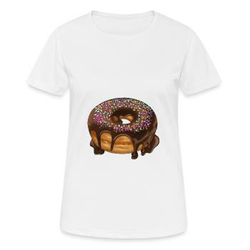 Donut Schoko mit Streusel Gebäck Illustration - Frauen T-Shirt atmungsaktiv - Weiß - Vorne - AI Model Female 172 dark (172cm)