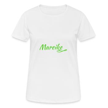 Name Mareike - Frauen T-Shirt atmungsaktiv - Weiß - Vorne - AI Model Female 172 dark (172cm)