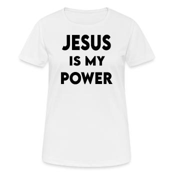 Jésus est ma puissance - T-shirt respirant Femme - blanc - Devant - AI Model Female 172 dark (172cm)