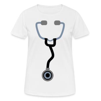 stéthoscopes - T-shirt respirant Femme - blanc - Devant - AI Model Female 172 dark (172cm)