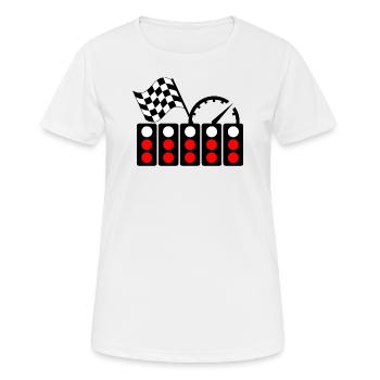 Rennwagen-Lichtstart - Frauen T-Shirt atmungsaktiv - Weiß - Vorne - AI Model Female 172 dark (172cm)