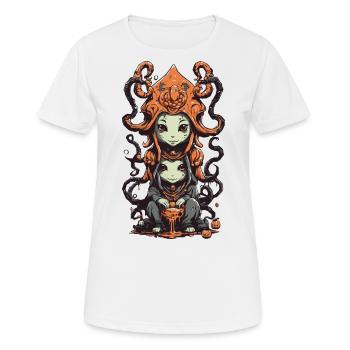 Slimy Cartoon Monster Halloween Point culminant - T-shirt respirant Femme - blanc - Devant - AI Model Female 172 dark (172cm)