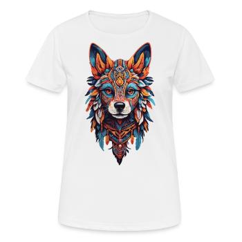 de chien chaman Bohème Design - T-shirt respirant Femme - blanc - Devant - AI Model Female 172 dark (172cm)