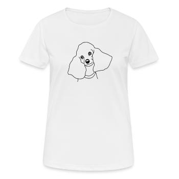 Pudel Poodle Caniche hunde shirt tshirt hund - Frauen T-Shirt atmungsaktiv - Weiß - Vorne - AI Model Female 172 dark (172cm)