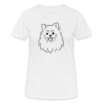nain Spitz Poméranie chemise tshirt chien spitz - T-shirt respirant Femme - blanc - Devant - AI Model Female 172 dark (172cm)