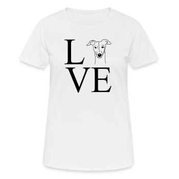 Whippet Whippy Whippie Windhund Herz Love Shirt - Frauen T-Shirt atmungsaktiv - Weiß - Vorne - AI Model Female 172 dark (172cm)