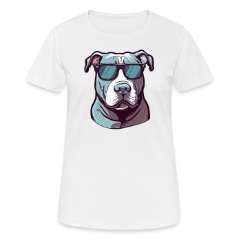 PITBULL L’INTIMIDATEUR - T-shirt respirant Femme - blanc - Devant - AI Model Female 172 dark (172cm)