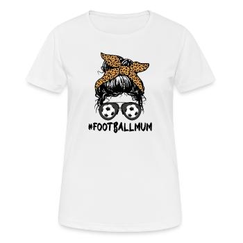 Fußball Mama - Messy Bun - Frauen T-Shirt atmungsaktiv - Weiß - Vorne - AI Model Female 172 dark (172cm)