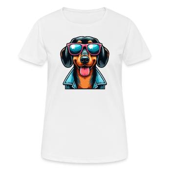 Retro Dachshund - Women's Breathable T-Shirt - white - Front - AI Model Female 172 dark (172cm)