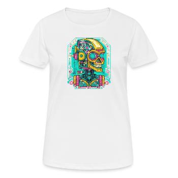 Robot IA Cyberpunk - T-shirt respirant Femme - blanc - Devant - AI Model Female 172 dark (172cm)