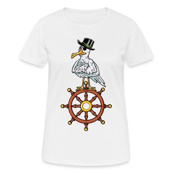 Seeräuber Pirat Freibeuter Möwe Steuerrad Kinder - Frauen T-Shirt atmungsaktiv - Weiß - Vorne - AI Model Female 172 dark (172cm)
