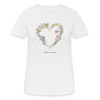 Heart flower bouquet - T-shirt respirant Femme - blanc - Devant - AI Model Female 172 dark (172cm)
