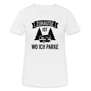 Wohnwagen - Frauen T-Shirt atmungsaktiv - Weiß - Vorne - AI Model Female 172 dark (172cm)