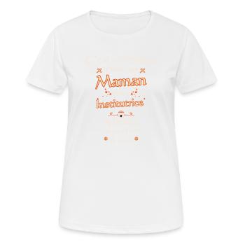 Maman Et Institutrice - T-shirt respirant Femme - blanc - Devant - AI Model Female 172 dark (172cm)