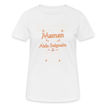 Maman Et Aide Soignante - T-shirt respirant Femme - blanc - Devant - AI Model Female 172 dark (172cm)