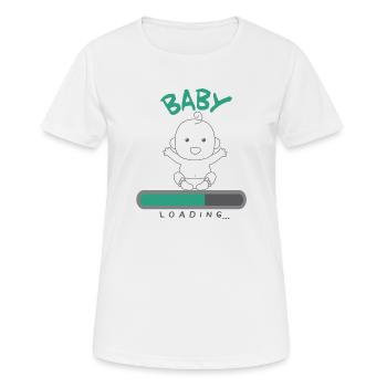 Schwangerschaft Baby Loading - Frauen T-Shirt atmungsaktiv - Weiß - Vorne - AI Model Female 172 dark (172cm)
