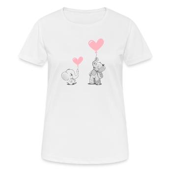 Süsse Elefanten mit Rosa Ballons - Frauen T-Shirt atmungsaktiv - Weiß - Vorne - AI Model Female 172 dark (172cm)