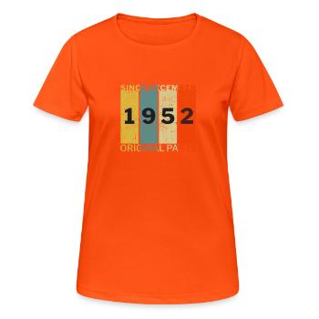 Born In December 1952 Funny Birthday Retro Quote - Women's Breathable T-Shirt - neon orange - Front - AI Model Female 172 dark (172cm)