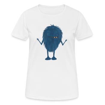 Blaues Zottelmonster - Monster - Frauen T-Shirt atmungsaktiv - Weiß - Vorne - AI Model Female 172 dark (172cm)