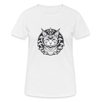 Des chats mystiques dans un monde parallèle avec des champignons - T-shirt respirant Femme - blanc - Devant - AI Model Female 172 dark (172cm)