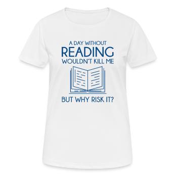 lecture - T-shirt respirant Femme - blanc - Devant - AI Model Female 172 dark (172cm)