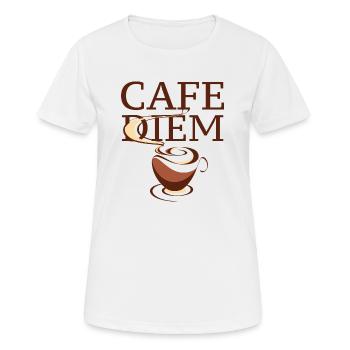 Cafe Diem - Women's Breathable T-Shirt - white - Front - AI Model Female 172 dark (172cm)